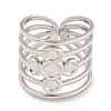 Non-Tarnish 304 Stainless Steel Cross Wide Open Cuff Ring Components RJEW-A043-06P-2
