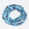 Electroplate Opaque Solid Color Glass Beads Strands EGLA-A034-P8mm-I13-2