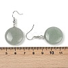 Natural Green Aventurine Flat Round Dangle Earrings EJEW-D188-03P-03-4