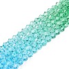 Gradient Color Baking Paint Glass Bead Strands DGLA-A039-T4mm-A018-4
