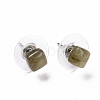 Gemstone Ear Studs EJEW-K091-01P-3