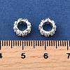 Wave Brass Micro Pave Cubic Zirconia European Beads KK-K300-07A-S-3
