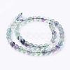 Natural Fluorite Beads Strands X-G-E112-8mm-19-2