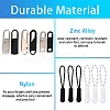 6Pcs Plastic Zipper Puller and 12Pcs Alloy Replacement pull-tab Accessories FIND-SZ0001-17-3