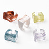 Acrylic Curved Rectangle Open Cuff Ring for Women OACR-B002-02-1