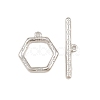 Hexagon Brass Toggle Clasps KK-G548-40P-3