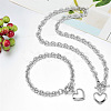 Heart Stainless Steel Pendant Necklaces & Charm Bracelets Sets FS-WG8EF15-01-1