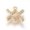 Golden Plated Brass Micro Pave Cubic Zirconia Charms ZIRC-L075-51B-1