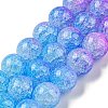 Spray Painted Crackle Glass Beads Strands DGLA-C002-10mm-05-3