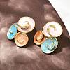 304 Stainless Steel Enamel Spiral Stud Earrings for Women EJEW-A138-03G-3