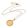 304 Stainless Steel Rotatable Saint Benedict Medal Pendant Necklaces for Women NJEW-G187-01G-3