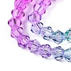 Gradient Color Baking Paint Glass Bead Strands DGLA-A039-T2mm-A011-3