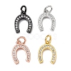 CZ Brass Micro Pave Cubic Zirconia Horse Shoe Charms ZIRC-L018-13-1