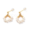 Natural Pearl Stud Earrings for Women EJEW-E303-27G-1