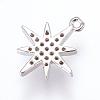 Brass Micro Pave Cubic Zirconia Charms ZIRC-G116-09P-2