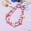 Acrylic Heart Beaded Mobile Straps HJEW-JM01063-2