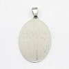 Tarnish Resistant DIY Materials 201 Stainless Steel Flat Oval Hand Stamping Blank Tag Pendants STAS-O044-124-2