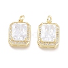 Brass Micro Pave Cubic Zirconia Charms ZIRC-F114-08-G-1