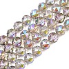 Transparent Electroplate Glass Beads Strands EGLA-N002-34C-B11-1
