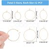 36Pcs 3 Size Ion Plating(IP) 316 Surgical Stainless Steel Hoop Earrings Findings STAS-UN0039-40-4