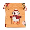 Christmas Theme Rectangle Cloth Bags with Jute Cord ABAG-P008-01D-2