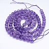 Natural Amethyst Round Bead Strands G-M212-6mm-01A-2