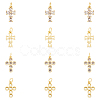12Pcs 2 Style Rack Plating Brass Micro Pave Clear Cubic Zirconia Pendants ZIRC-HY0001-02-1