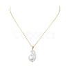 Natural Baroque Pearl Keshi Pearl Pendant Necklaces NJEW-JN06083-2