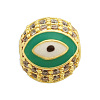 Brass Micro Pave Clear Cubic Zirconia Beads KK-T030-LA839-1X3-1