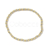 Brass Round Beaded Stretch Bracelets for Men Women BJEW-B148-05A-PG-4