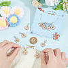 10Pcs 10 Style Flower with Number Wood Pendant Locking Stitch Markers HJEW-AB00644-3