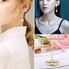 Pearl Earrings with Cubic Zirconia White Freshwater Shell Pearl Dangle Hook Earrings Stud Round Ball Drop Hoop Earrings Brass Jewelry Gift for Women JE1097B-7