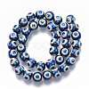 Electroplate Glass Beads Strands EGLA-T012-02B-8MM-2
