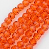 Transparent Glass Bead Strands GLAA-G013-6mm-70-1