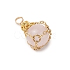 Natural Rose Quartz Pendants PALLOY-JF03396-01-3