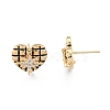 Brass Clear Cubic Zirconia Stud Earring Findings EJEW-N012-55-3