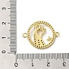 Rack Plating Brass Micro Pave Clear Cubic Zirconia Connector Charms KK-K377-23G-3