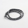 Faceted Round Non-magnetic Synthetic Hematite Beads Strands G-P061-60-4mm-2