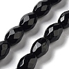 Natural Black Onyx(Dyed & Heated) Beads Strands G-P520-C06-01-1