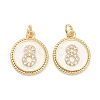 Brass Micro Pave Clear Cubic Zirconia Charms ZIRC-I052-16G-08-2