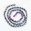 Electroplate Glass Beads Strands GC885Y-1-3