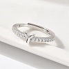 S925 Sterling Silver Adjustable Letter Rings for Women RJEW-M068-01P-Y-5