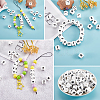 20Pcs White Cube Letter Silicone Beads SIL-YWC0003-06X-7