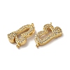 Eco-Friendly Rack Plating Brass Micro Pave Clear Cubic Zirconia Connector Charms KK-F853-27G-2