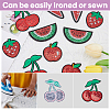30Pcs 5 Styles Fruit Theme Felt Fabric with Glitter Sequins Iron on/Sew On Patches PATC-FH0001-14-4