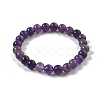 Natural Amethyst Beaded Stretch Bracelets BJEW-Q692-56-8mm-4