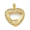 Rack Plating Brass Micro Pave Clear Cubic Zirconia Pendants KK-Z067-11G-1