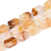 Natural Yellow Hematoid Quartz/Golden Healer Quartz Beads Strands G-C098-A29-01-4