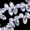 Electroplate Glass Faceted Teardrop Beads Strands EGLA-D014-01-2