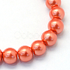 Baking Paint Pearlized Glass Pearl Round Bead Strands X-HY-Q330-8mm-38-2